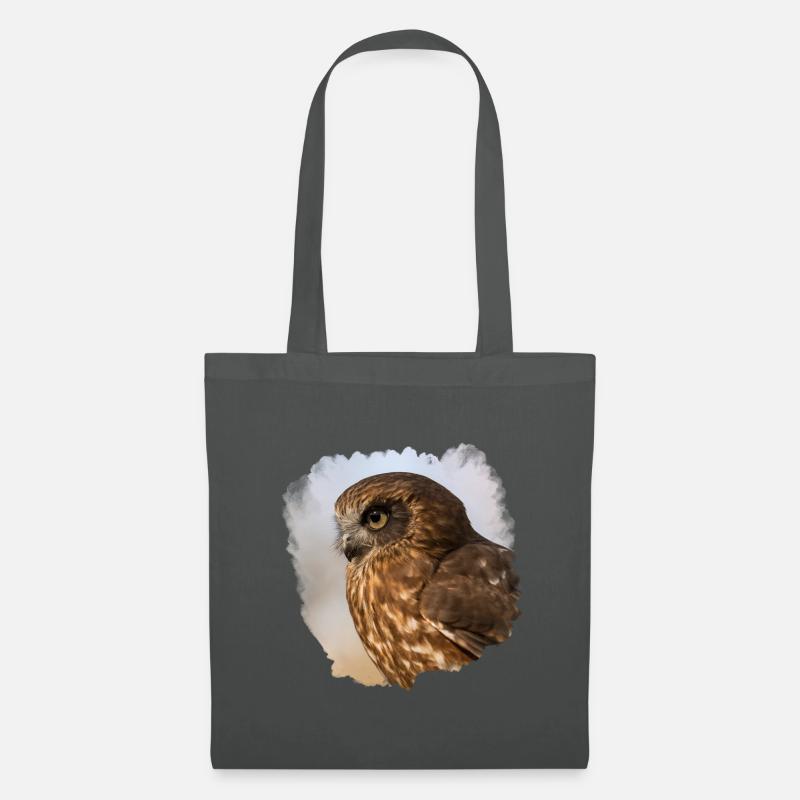 Owl design - Tote Bag - graphite grey