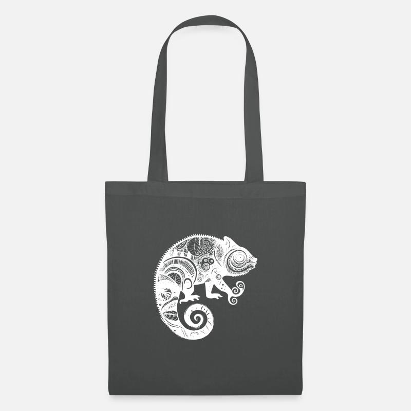 Caméléon aux motifs aztèques boho - Sac en tissu - gris graphite