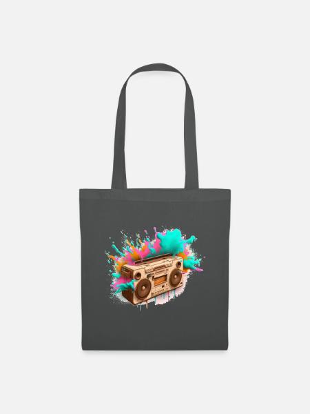Retro-Stereo-Explosion - Stoffbeutel - Graphite