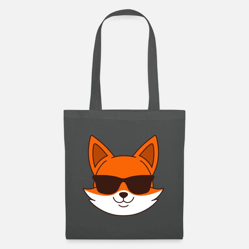 Fuchs mit Sonnenbrille - Stoffbeutel - Graphite