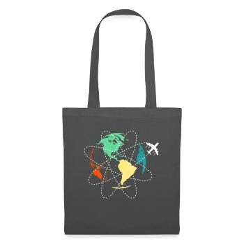 Voyage voyage du monde avion Travelshirt Terre - Sac en tissu - gris graphite - Devant