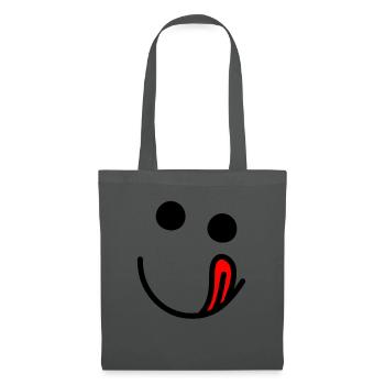 Tongue out - hungry happy face - Tote Bag - graphite grey - Front