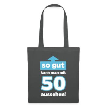 50 Geburtstag Mann Frau Lustig 50 Jahre - Stoffbeutel - Graphite - Vorne