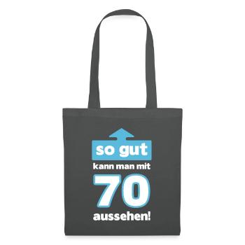 70 Geburtstag Mann Frau Lustig 70 Jahre - Stoffbeutel - Graphite - Vorne