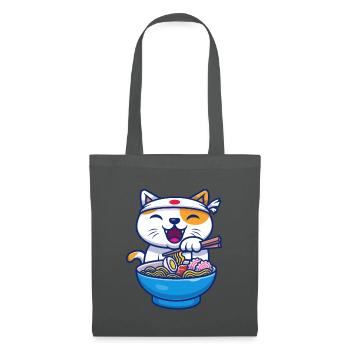 Ramen Cat Japan Kawaii - Tote Bag - graphite grey - Front