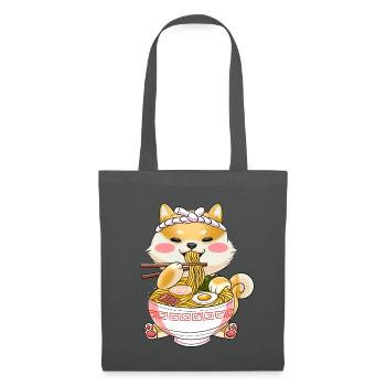 Ramen Cat Japon Kawaii - Sac en tissu - gris graphite - Devant