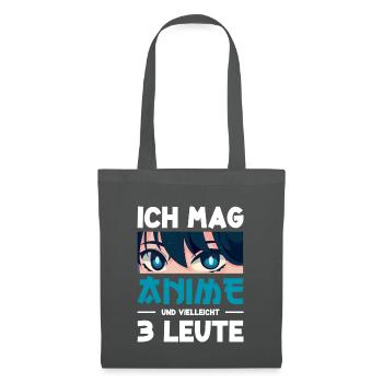 Ich Mag Anime und 3 Leute Japan Manga - Stoffbeutel - Graphite - Vorne