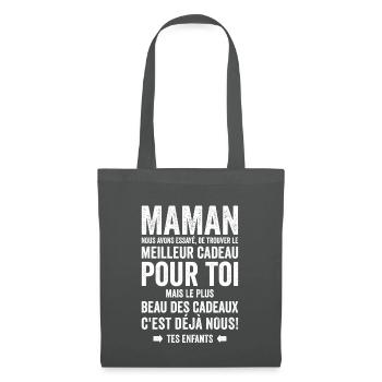 Maman Meilleur Cadeau C'est Nous Enfants - Sac en tissu - gris graphite - Devant