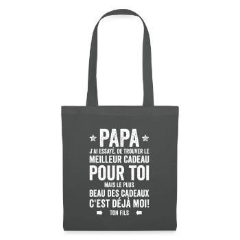 Papa Meilleur Cadeau C'est Moi Ton Fils - Sac en tissu - gris graphite - Devant