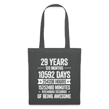29 ans Décoration Géniale Cadeau d’anniversaire Drôle - Sac en tissu - gris graphite - Devant