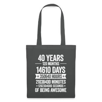 40 Years Genial Decoration Birthday Gift Funny - Tote Bag - graphite grey - Front