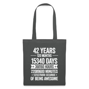 42222 ans Décoration géniale cadeau d’anniversaire drôle - Sac en tissu - gris graphite - Devant