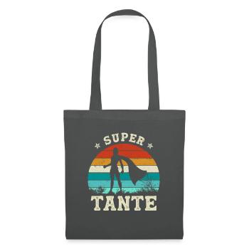 Super Tante Beste Tante Der Welt Muttertag - Stoffbeutel - Graphite - Vorne