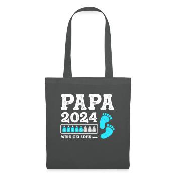 Vater 2024 Werdender Papa Loading 2024 - Stoffbeutel - Graphite - Vorne