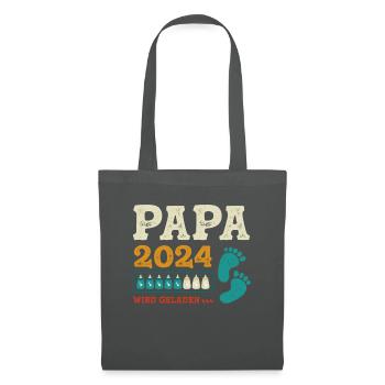 Vater 2024 Werdender Papa Loading 2024 - Stoffbeutel - Graphite - Vorne