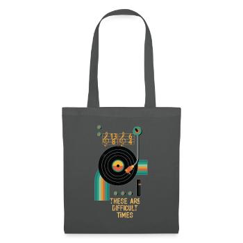 These Are Difficult Times Funny Music Pun - Tote Bag - graphite grey - Front