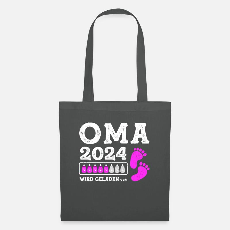 Werdende Oma 2024 Schwangerschaft Verkünden - Stoffbeutel - Graphite