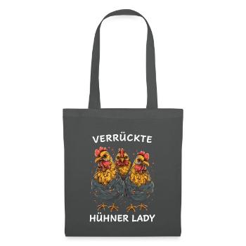 Witziger Spruch Landwirt Bauer Hühner Henne - Stoffbeutel - Graphite - Vorne
