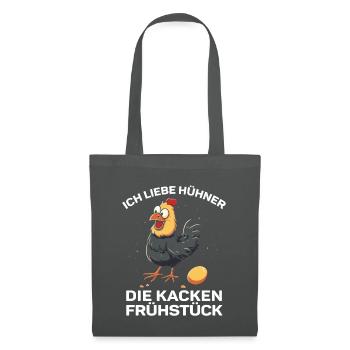 Witziger Spruch Landwirt Bauer Hühner Henne - Stoffbeutel - Graphite - Vorne