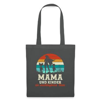 Team Super Mama und Kinder Muttertag - Stoffbeutel - Graphite - Vorne