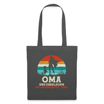 Team Oma Enkelsohn Muttertag Super Oma - Stoffbeutel - Graphite - Vorne