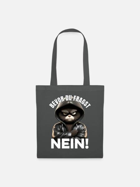 Lustige Mürrische Katze Mit Spruch Geschenk - Stoffbeutel - Graphite