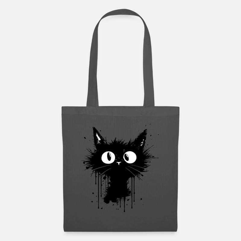 Die verrückte verwirrte Katze - Stoffbeutel - Graphite