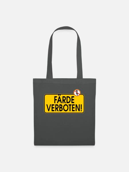 ACHTUNG! Pferde verboten - Stoffbeutel - Graphite