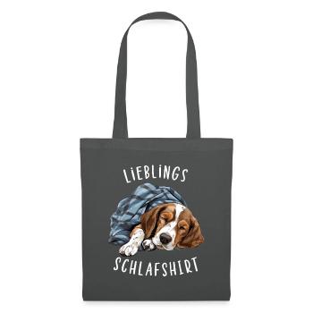 Lieblings Schlafshirt Epagneul Breton Schlafshirt - Stoffbeutel - Graphite - Vorne