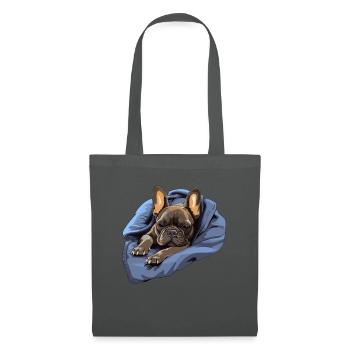 chiot chien mignon bouledogue français - Sac en tissu - gris graphite - Devant