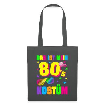 80er Jahre Motto Party Kostüm Outfit - Stoffbeutel - Graphite - Vorne