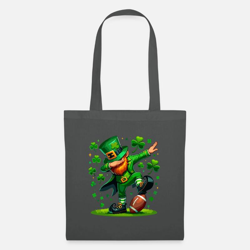 St Patricks Day Irish Party Grün Dabbing Kobold - Stoffbeutel - Graphite