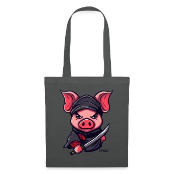 Cochon Ninja - Sac en tissu - gris graphite - Devant