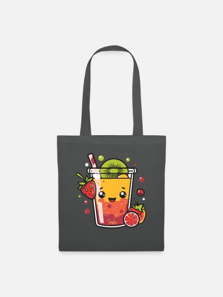 Saftige Frucht: Fruchtiges Getränk - Stoffbeutel - Graphite