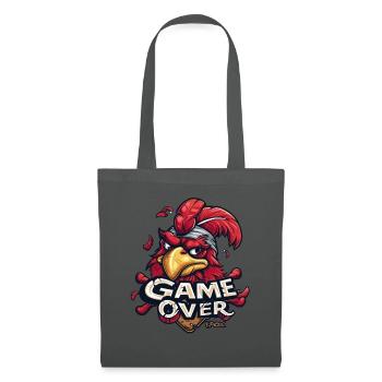 Game Over Gaming Gamer Hühner Hahn Huhn - Stoffbeutel - Graphite - Vorne