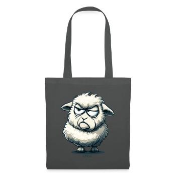 Ein genervtes Cartoon-Schaf - Stoffbeutel - Graphite - Vorne