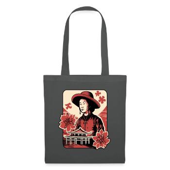 Fleurs asiatiques : Portrait d’un paysan asiatique - Sac en tissu - gris graphite - Devant