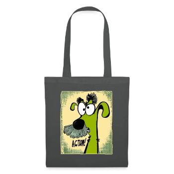 Chien directeur fou et drôle en action - Sac en tissu - gris graphite - Devant