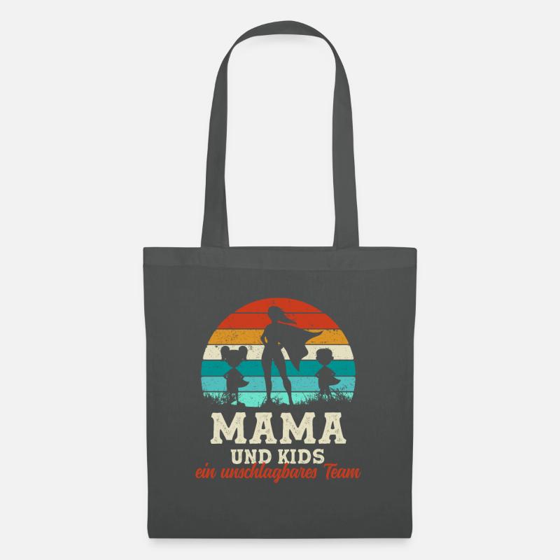 Team Super Mama und Kinder Muttertag - Stoffbeutel - Graphite