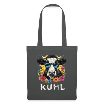 Lustige Kuh Landwirt Bauer Kuhl Landwirtschaft - Stoffbeutel - Graphite - Vorne