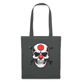 Nez de clown rouge, crâne et os - Sac en tissu - gris graphite - Devant