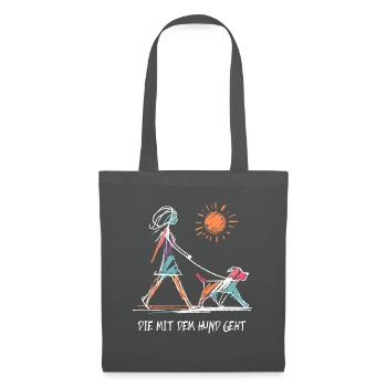 The One Who Walks With The Dog Funny Dog Sayings - Tote Bag - graphite grey - Front