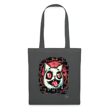 Crazy cat crossed out eyes from hell - Tote Bag - graphite grey - Front