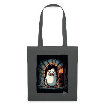 Baffled little cute bird in dungeon dungeon - Tote Bag - graphite grey - Front