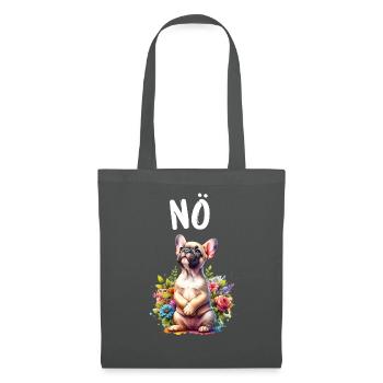Französische Bulldogge Spruch Nö Hundeliebhaber - Stoffbeutel - Graphite - Vorne
