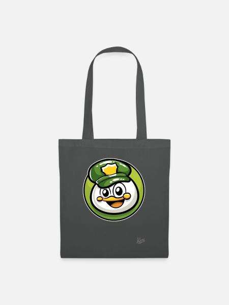 Niedlicher Kleiner Polizei-Vogel - Stoffbeutel - Graphite