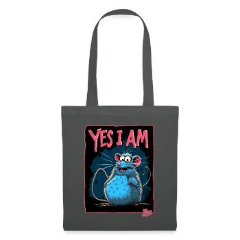 Grand Rat Joyeux : Oui, je le suis ! - Sac en tissu - gris graphite - Devant