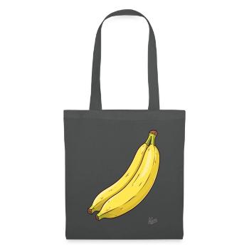 Deux bananes sont une paire de bananes - Sac en tissu - gris graphite - Devant