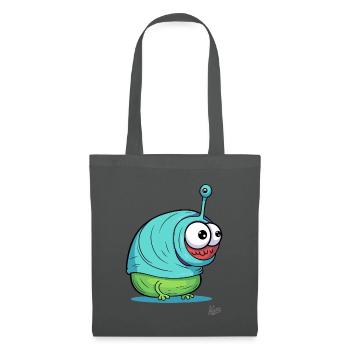 funny crazy cartoon worm larva - Tote Bag - graphite grey - Front