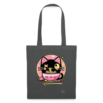 Super Funny Cute Crazy Ramen Cat - Tote Bag - graphite grey - Front